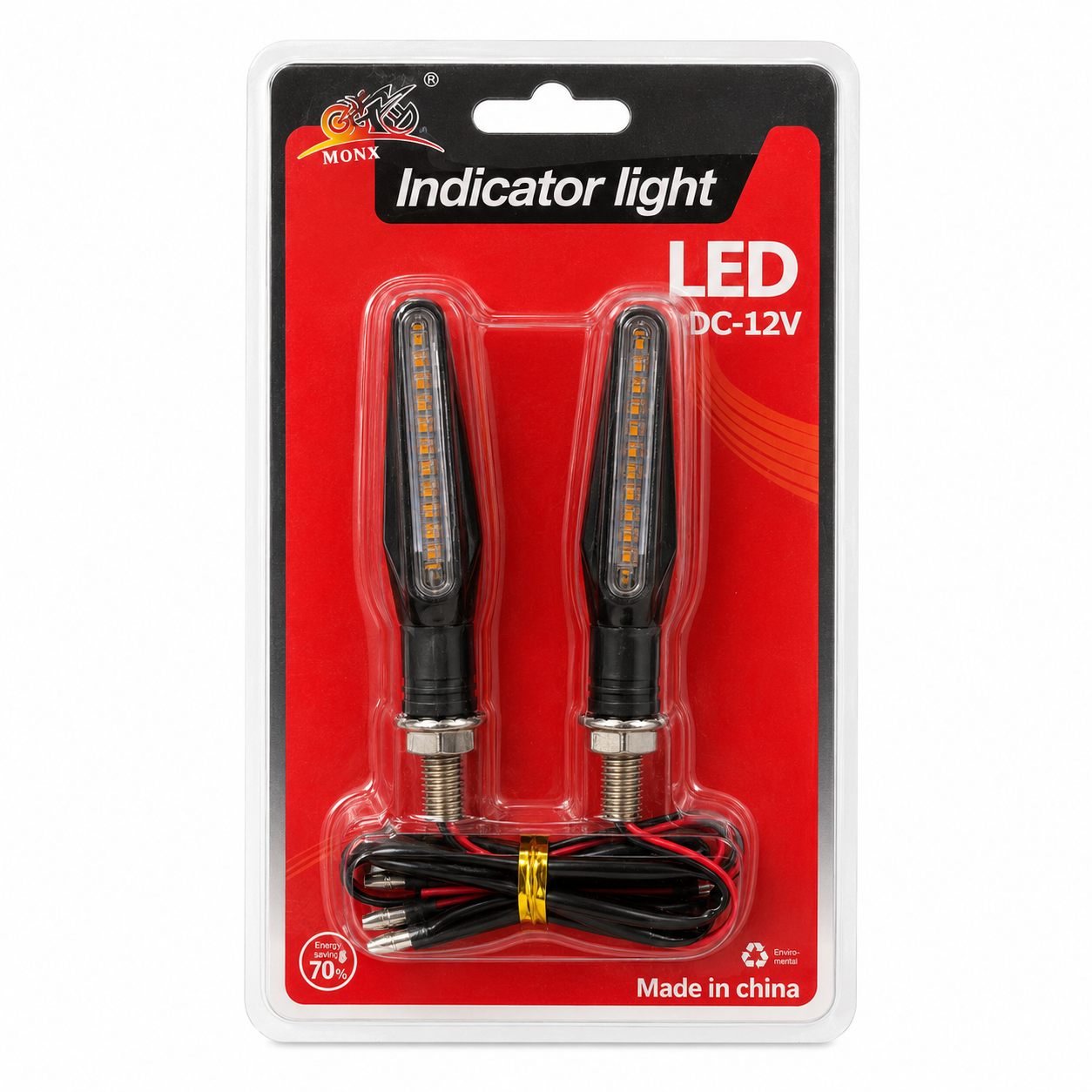 راهنمای LED رانینگ موتورسیکلت Moky Pro مدل i18 نور زرد جفتی