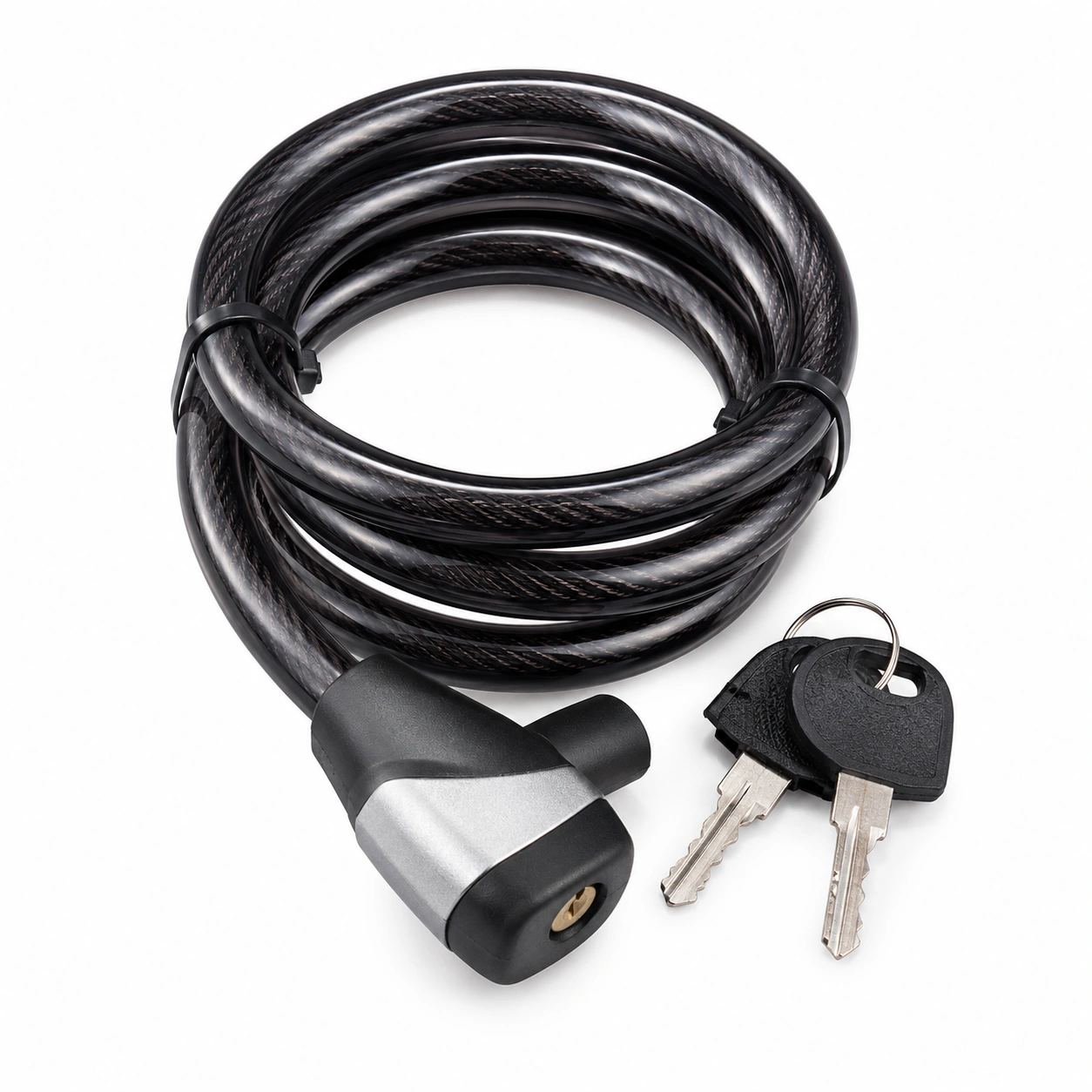قفل تسمهای کلیدی دوچرخه موتولاک با کابل روکشدار و دو عدد کلید